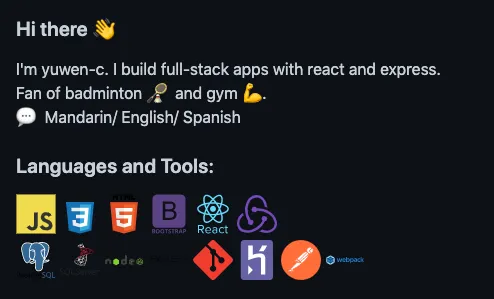GitHub profile README example